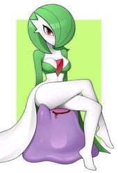 1boy 1girls anthro barely_visible_genitalia ditto facesitting femdom gardevoir green_theme loodncrood pokémon_(species) pokemon pokemon_(species) pussy pussy_peek sitting sitting_on_face