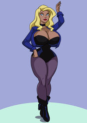 1girls art-2u big_breasts black_canary breasts cleavage curvy dc dc_comics dcau dinah_lance female female_only green_arrow_(series) hi_res highres hourglass_figure huge_breasts large_breasts looking_at_viewer solo wide_hips