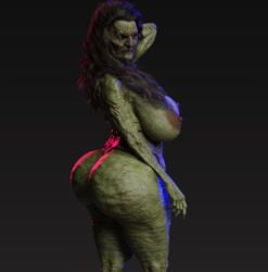 3d ass bangs big_ass big_butt brown_hair bubble_butt creepy dark_hair dat_ass daz_studio female gilf glowing_eyes green_skin grotesque hair horror huge_ass looking_at_viewer mature mature_female milf misuzalha3d monster_girl naked no_bra no_panties olga_(misuzalha3d) pinup pubic_hair render scary serious shoulder_length_hair witch yellow_eyes