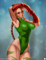 1girls big_breasts breasts cammy_white capcom didi_esmeralda female female_only large_breasts leotard solo street_fighter street_fighter_ii thick_thighs thunder_thighs wide_hips