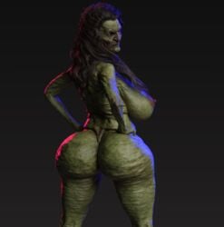 3d ass bangs big_ass big_butt brown_hair bubble_butt creepy dark_hair dat_ass daz_studio female gilf glowing_eyes green_skin grotesque hair horror huge_ass looking_at_viewer mature mature_female milf misuzalha3d monster_girl naked no_bra no_panties olga_(misuzalha3d) pinup pubic_hair render scary serious shoulder_length_hair witch yellow_eyes