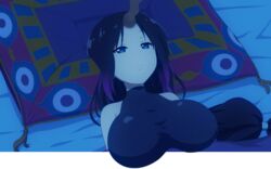 1girls awake big_breasts breaking_the_fourth_wall busty edit edited edited_screencap elma_(dragon_maid) female female_focus female_only miss_kobayashi's_dragon_maid png screencap screenshot short_hair solo