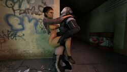 1boy 1girls 3d alyx_vance animated big_breasts breasts dark-skinned_female faceless_male fat_ass female half-life half-life_2 interracial leg_grab leg_up male male/female metrocop mr._tucket rape sfm sound video