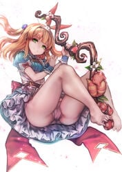 1girls barefoot bow inosaki_rino panties princess_connect! princess_connect!_re:dive rino_(princess_connect!) upskirt