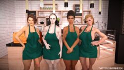 1girls 3d 3futas apron barista big_breasts blender capcom cd_projekt_red clothing cyberpunk_2077 dark-skinned_female dark-skinned_futanari fast_food female futa_only futanari iced_latte_with_breast_milk imminent_sex jill_valentine jill_valentine_(sasha_zotova) light-skinned_female light-skinned_futanari looking_at_viewer meme meredith_stout mother_miranda_(resident_evil) multiple_futa nipple_slip no_bra outerwear pale-skinned_futanari panam_palmer pinup prime3dx resident_evil resident_evil_3 resident_evil_3_remake resident_evil_8:_village short_hair solo standing starbucks take_your_pick uniform