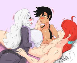 character_request dark-skinned_female double_paizuri ffm_threesome hetero interracial light-skinned_male multiple_girls paizuri patreon_leak rwby salem_(rwby) tagme threesome zronku