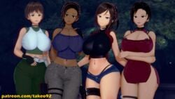 3d 4girls ada_wong ada_wong_(caroline_ribeiro) african african_female asian asian_female big_ass black_hair blue_eyes brown_eyes brown_hair chinese_clothes claire_redfield cleavage curvaceous curvy dark-skinned_female dark_skin female_only fingerless_gloves g-string green_eyes huge_ass huge_breasts koikatsu large_ass large_breasts looking_at_viewer makeup patreon ponytail rebecca_chambers resident_evil resident_evil_0 resident_evil_2 resident_evil_4 resident_evil_5 revealing_clothes seductive seductive_smile sheva_alomar shiny_skin short_hair shorts spandex standing takeo92 text thick_thighs tight_clothing tight_fit wide_hips