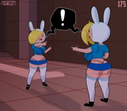 2021 2girls adventure_girls adventure_time ass ass_cleavage big_ass big_breasts blonde_hair breasts butt_crack cleavage cute female female_only fionna_the_human_girl funny highres humor large_breasts meme mob_face panties pointing pointing_at_another pointing_at_self selfcest somescrub stockings tagme thick_thighs wide_hips