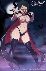 1girls absurd_res areolae big_breasts black_hair boruto:_naruto_next_generations breasts cape costume eye_contact female glasses halloween high_heel_boots high_heels high_resolution looking_at_viewer naruto naruto_(series) nightmare_hdraw nipples one_eye_closed red_eyes red_nails sarada_uchiha solo thick_thighs thighs thong topless vampire_costume