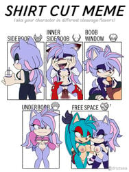 2girls becky_the_hedgehog crimsontagger fan_character kandy_the_hedgehog mobian_(species) multiple_girls original_character paizuri purity_the_hedgehog purple_fur sega shirt_cut_meme sonic_(series) sonic_fan_characters sonic_oc sonic_team sonic_the_hedgehog_(series) straight_sex tastikandy two_tone_hair underboob vaginal_penetration