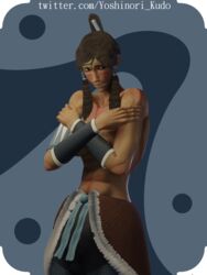 1futa 3d abs avatar_legends blender blush clothing covering_breasts covering_self dark-skinned_futanari dark_skin futanari korra large_breasts muscles muscular muscular_futanari nickelodeon nude_futanari shy the_avatar the_legend_of_korra tomboy water_tribe yoshinori_date