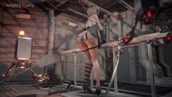1girls 3d almightypatty animated ass ass_cheeks ass_clapping ass_focus ass_shake big_ass bob_cut bubble_ass bubble_butt clapping_cheeks fat_ass female female_only huge_ass large_ass nier nier:_automata robot robot_girl shaking_ass shaking_butt short_hair sound twerking video virtamate white_hair yorha_2b