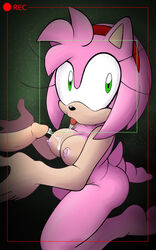 after_oral amy_rose anthro blowjob fullmetalsketch oral oral_sex precum recording saliva saliva_on_penis saliva_on_tongue saliva_string sonic_(series) sonic_the_hedgehog_(series)