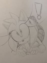 amy_rose anthro blowjob fellatio fullmetalsketch morning_blowjob oral oral_sex sketch sonic_(series) sonic_the_hedgehog_(series) sucking surprise surprised uncolored