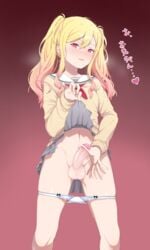 1futa big_penis blonde_hair blush cock erection futa_only futanari futanari huge_cock lifting_skirt lopp_(pixiv) penis pink_eyes project_sekai school_uniform schoolgirl tenma_saki twintails