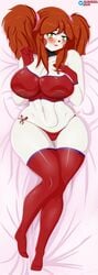 baby_(fnafsl) bladgf blush circus_baby circus_baby_(fnaf) dakimakura five_nights_at_freddy's five_nights_at_freddy's:_sister_location five_nights_in_anime green_eyes hand_on_breast legwear looking_at_viewer red_hair tagme