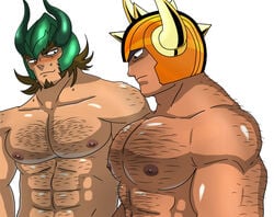 2boys aldebaran bara gay hairy human human_only light-skinned_male light_skin male male_only saint_seiya tanngrisnir_hercules taurus_aldebaran yaoi