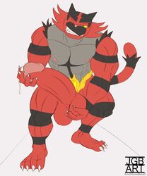 absurd_res balls furry genitals hi_res hyper incineroar justagoodboy looking_at_viewer male male_only nintendo penis pokémon_(species) pokemon testicles video_games