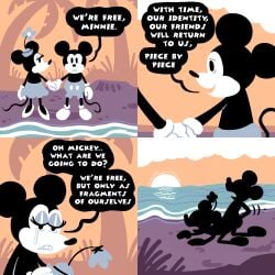 1boy 1girls anthro anthro_only beach comic couple disney edit english_text existential_crisis furry hand_holding humor meta_humor mickey_mouse minnie_mouse motivational mouse mouse_ears mouse_tail public_domain sex silhouette silhouette_sex speech_bubble steamboat_willie