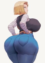 1boy 1girls 2024 ai ai_animation ai_generated android_18 animated ass ass_focus ass_out big_ass big_breasts blonde_hair blue_eyes breasts cuckold cutesexyrobutts_(style) dark-skinned_male dark_body dark_skin dragon_ball dragon_ball_super dragon_ball_z duo duo_focus erect erect_penis erection female female/male female_focus gif huge_ass huge_cock jeans male male/female netorare ntr slideshow undressing