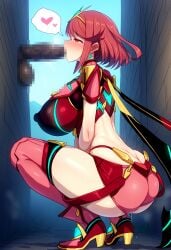 ai_generated black_penis censored cheating cheating_girlfriend dark-skinned_male female flamingpassion handjob huge_ass huge_breasts huge_cock netorare nsfw pyra red_hair seductive seductive_eyes seductive_look seductive_smile theater xenoblade_(series)