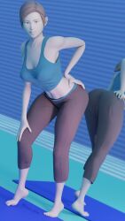 1girls 2024 3d 3d_(artwork) artist_name ass bare_arms bare_midriff barefoot big_ass big_breasts big_butt black_hair blue_tank_top blue_topwear breasts cleavage feet female guinreds hand_on_ass hand_on_butt hand_on_hip looking_at_viewer looking_pleasured navel nintendo pale-skinned_female pale_skin pony_tail ponytail reflection sleeveless sleeveless_shirt smile smiling smiling_at_viewer solo standing toes white_skin wii_fit wii_fit_trainer yoga_mat yoga_pants