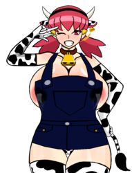 cow_girl cow_horns cow_print cow_tail cowbell cowgirl iced_latte_with_breast_milk lactation meme milk milk_drip nintendo nipples_visible_through_clothing pokemon shiftymermaid whitney_(pokemon) year_of_the_ox