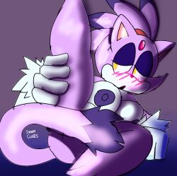 1girls 2023 blaze_the_cat blush breasts feline female female_only gloves jewelry nipples nude nude_female one_leg_up ponytail presenting purple_background purple_fur purple_hair purple_penis red_jewel sega solo solo_female sonic_(series) sonic_the_hedgehog_(series) stormcloudsart tail white_fur yellow_eyes