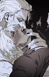 2boys ahe_gao black_nails brothers cracked_skin crying dante dark-skinned_male devil_may_cry devil_may_cry_1 gay gay_sex gge hair_slicked_back incest mind_break nelo_angelo submissive_male tongue_out vergil yaoi