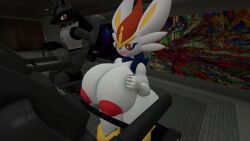 3d big_ass big_breasts big_penis breasts bubble_butt cinderace female furry game_freak huge_ass huge_breasts huge_cock lucario nintendo novaparadox1337 penis pokemon pokemon_(species) pokemon_only thick_thighs wide_hips