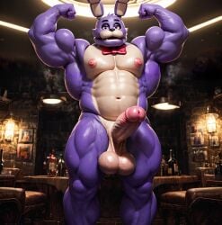 1boy 1male ai_generated animal_ears animatronic anthro balls big_balls big_muscles big_nipples big_penis big_testicles bonnie_(fnaf) booster_rex bunny bunny_ears completely_nude completely_nude_male cum cumming cumshot erect_penis erection five_nights_at_freddy's fnaf furry furry_male huge_balls huge_cock huge_muscles huge_nipples huge_testicles looking_at_viewer male male_only muscles muscular muscular_anthro muscular_male nipples penis presenting presenting_balls presenting_penis purple_body purple_skin red_tie scottgames solo testicles tie two_tone_body veiny_penis white_belly