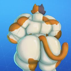 anthro ass big_butt big_pecs bubble_butt calico_cat domestic_cat epic_games felid feline felis fortnite hi_res huge_butt hyper hyper_butt male male_only mammal
 meowscles_(fortnite) muscular otterlythicc pecs solo tail thick_thighs