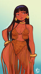 1girls breasts chel cleavage dark-skinned_female dark_skin eymbee female female_only solo the_road_to_el_dorado