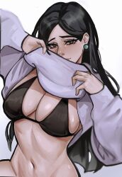 black_bra bra cute ling_ying_wei sage_(valorant) showing_breasts showing_off valorant vile_jp