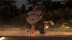 1boy 1male 3d_(artwork) anthro balls belly big_balls big_penis fat fat_man furry furry_only male male_only musclegut overweight overweight_male penis rat rodent solo solo_male toastii wolke