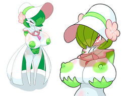 breasts fashionable_style_gardevoir female gardevoir hand_on_breast holding_breast huge_breasts nintendo pokémon_(species) pokemon pokemon_(species) pokemon_unite shush_lewd video_games