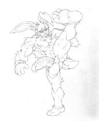 2020 abs anklet anthro balls black_and_white bracelet chest_tuft genitals graphite_(artwork) hi_res humanoid_genitalia humanoid_penis jewelry koten_(utx) lagomorph leporid male mammal monochrome muscular muscular_anthro muscular_male nipples nude pecs pencil_(artwork) penis pose pubes rabbit solo traditional_media_(artwork) tuft utx-shapeshifter vein veiny_penis