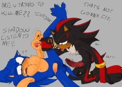 artist_request big_penis black_fur blue_fur furry gay knot shadow_the_hedgehog sonadow sonic_(series) sonic_the_hedgehog_(series) source_request