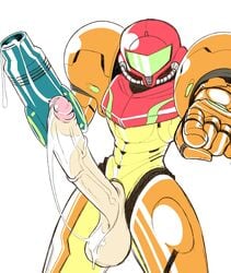 1futa armor armored_futa armored_samus balls big_balls big_penis clothed clothing cum erection futa_only futanari helmet helmet_with_visor huge_cock human light-skinned_futanari light_skin metroid mostly_clothed pale_skin penis penis_out pointing_at_viewer samus_aran solo standing stupidsmut varia_suit varia_suit_helmet weapon white_background