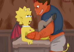 demon demon_girl duo female hell lisa_simpson sex succubus tabaarus the_simpsons yellow_body