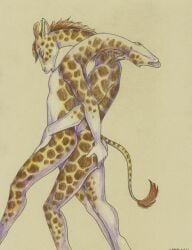 2boys anal anal_sex anthro ayame_emaya duo furry gay giraffe giraffid grabbing_ass hand_on_butt long_neck male male/male male_focus male_only yaoi