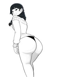 artist_request ass ass_focus big_ass big_butt blush christina_xu female marvel marvel_comics seductive_look seductive_smile spider-man_(series) sweater thong