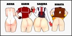 4girls akira_kazama amanwithnoplan ass ass_chart big_ass bottomless capcom final_fight hinata_wakaba huge_ass karin_kanzuki multiple_girls naked nude rival_schools sakura_kasugano street_fighter street_fighter_alpha street_fighter_alpha_2 street_fighter_alpha_3 street_fighter_v tanline text