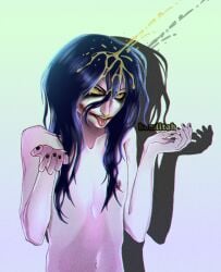 creepypasta golden_shower jeff_the_killer long_hair male_focus male_only peeing tongue_out