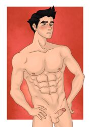 abs avatar_the_last_airbender bara blush mako male male_only pecs smooth_skin the_legend_of_korra