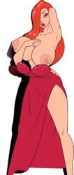 1girls alpha_channel animated big_breasts breasts color colored disney dress_down for_sticker_use gif hair_over_one_eye jessica_rabbit looking_at_viewer medium_hair nipples orange_hair sticker_template tagme transparent_background warner_brothers who_framed_roger_rabbit