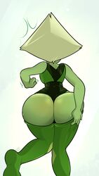 ass ass_grab bare_ass big_ass big_breasts big_butt blushmallet bubble_butt butt butt_crack cartoon_network embarrassed exposed_ass exposed_butt fat_ass gem_(species) green_hair green_skin hand_on_ass huge_ass huge_butt leotard massive_ass massive_butt mooning motion_lines pants_down pants_pull peridot_(steven_universe) sleeveless steven_universe surprised thick_ass thick_thighs thin_waist thong thong_leotard wide_hips