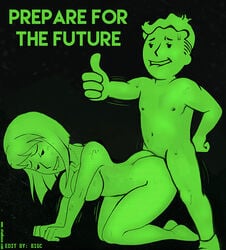 1boy 1boy1girl 1girls ambiguous_penetration bigc biting_lip doggy_style edit fallout fallout_4 female game human mob_face nude sex shadman shorter_male third-party_edit thumbs_up vault_boy vault_girl