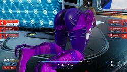 ass ass_focus dat_ass purple_legwear skin_tight splitgate thigh