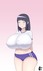 1girls big_breasts blue_hair blush booty_shorts busty clothed clothing crop_top curvaceous curvy curvy_figure cute erect_nipples erect_nipples_under_clothes female female_focus female_only front_view gym_uniform huge_breasts hyuuga_hinata large_breasts long_hair naruto naruto_(series) naruto_shippuden nervous nipple_bulge oppai pale-skinned_female pale_skin pinup pose posing purple_eyes short_shorts shorts shounen_jump shy solo solo_female solo_focus standing t-shirt teenager thick_thighs thighs tight_clothing vector_(artist) voluptuous wide_hips